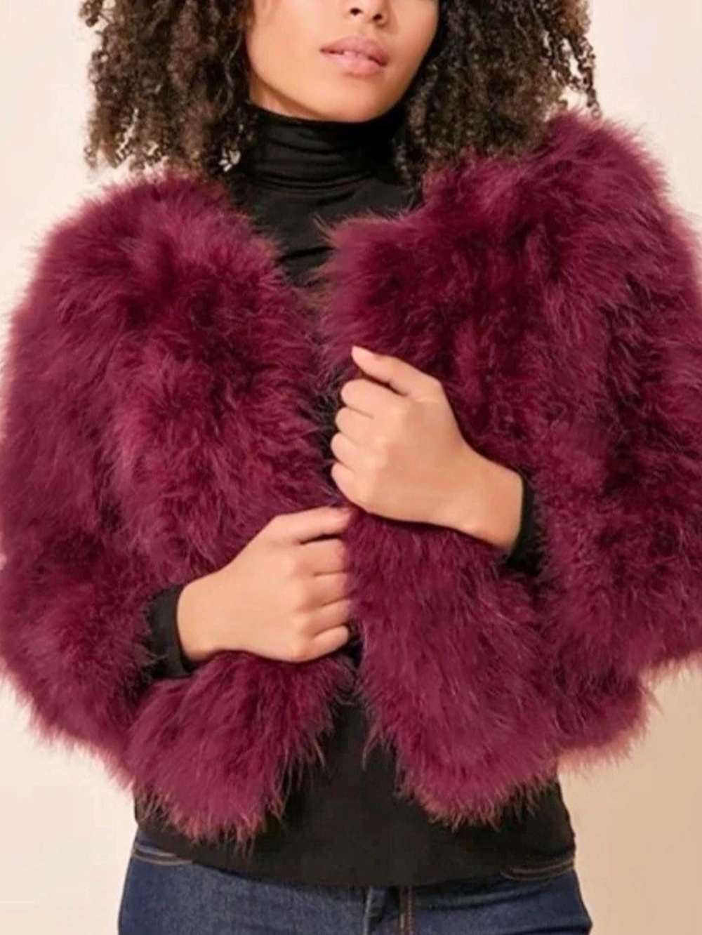 Yumi Kim Away We Go Fur Jacket Wine Res